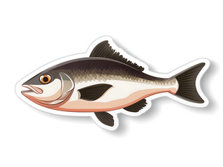 Obraz premium Colorful Fish Illustration Isolated on White Background
