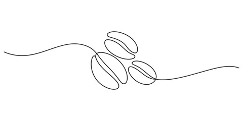 Obraz premium Continuous single line drawing of coffee beans
