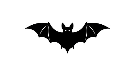 Fototapeta premium Minimalist black silhouette of a flying bat