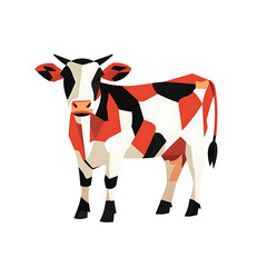 Obraz premium Minimal cow line art vector