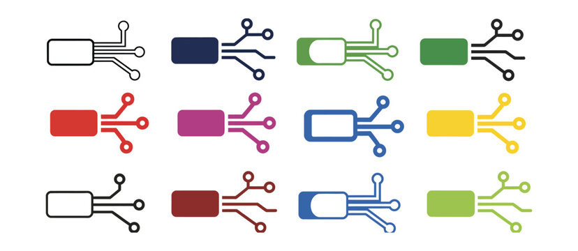 Electrical cable icon illustration showing wiring connections and energy supply concepts for technology and engineering vector artwork