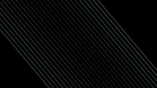 Abstract animation of glowing blue and teal diagonal lines moving across a black background.