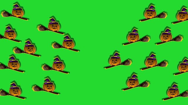 halloween flying pumpkin video motion background
