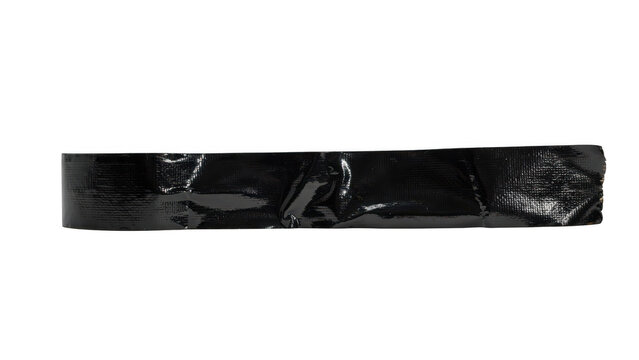 Strip of black duct tape isolated on transparent background