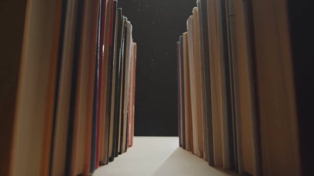 Rows of Vintage Books in an Old Bookshop or University Library