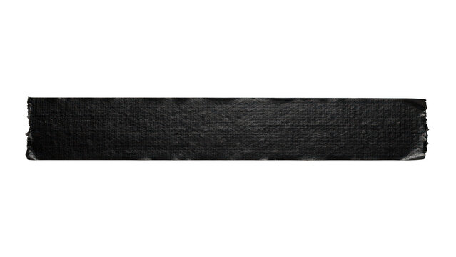 Black duct tape strip isolated on transparent background