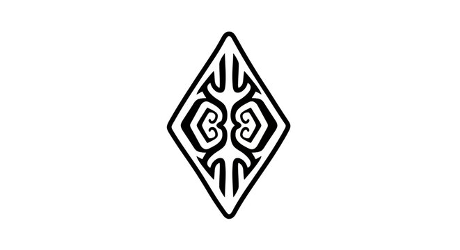 Diamond Shaped Tribal Ethnic Ornament Motif