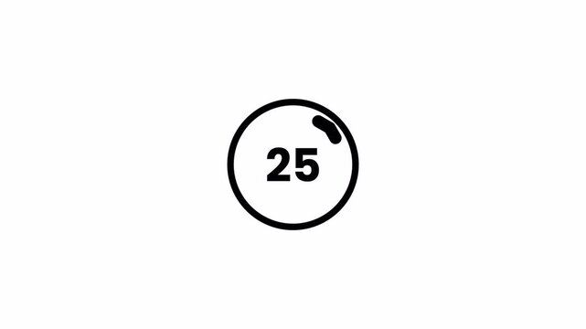 Minimalist 30 Second Countdown Timer Motion Graphic for Video Production and Presentation 4k video