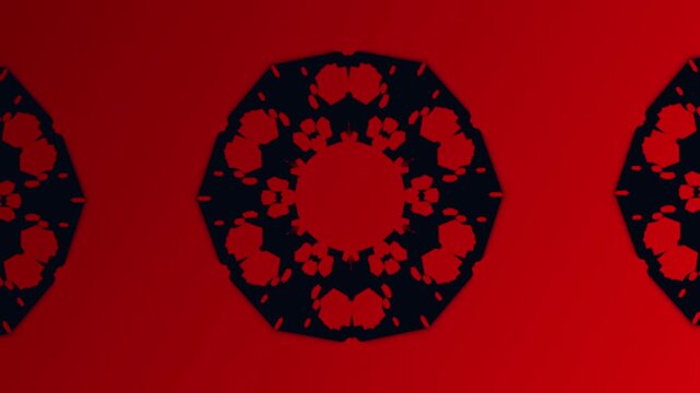 Abstract dark red blooming floral geometric motion background bloom pattern