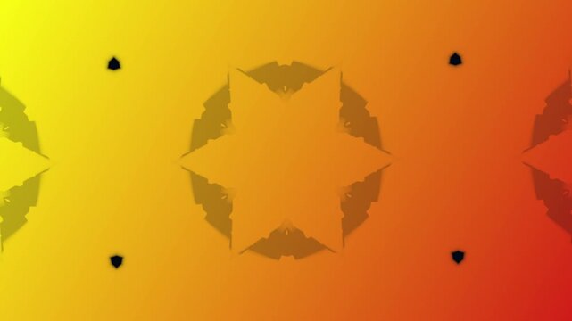 Abstract geometric clover shaped animation on gradient orange background