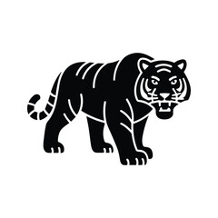 Obraz premium Tiger Silhouette Illustration for Graphic Design and Branding