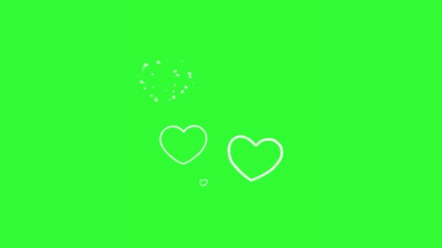 Animated heart bubble popping effect with smooth looping motion, ideal for Valentine's Day, romance, love themed videos, wedding invitations, social media content, motion graphics, and transparent ove