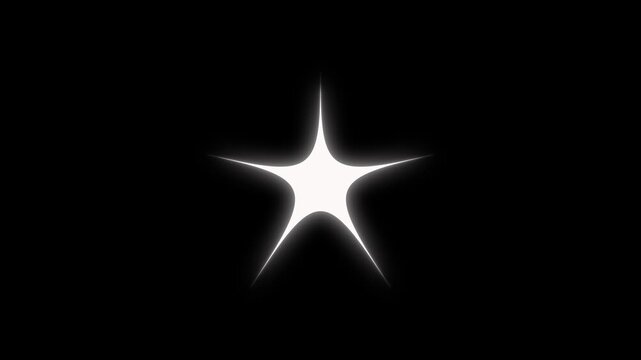 Twinkling star motion graphics with black screen background, shimmering light with white cartoon flat vector doodles style stars blinking, sparkling effects and magical appearance
