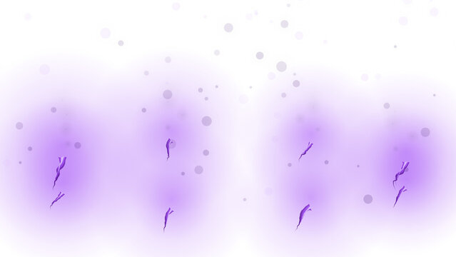 Purple ethereal smoke clouds on white background, abstract violet energy mist with floating particles, mystical vapor effect for creative overlays