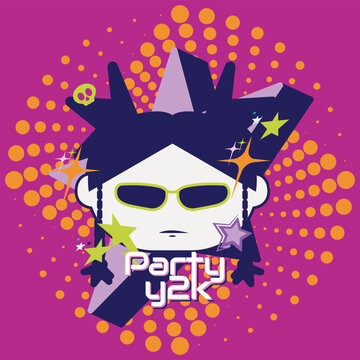 Y2k Girl Millenium Illustration Background