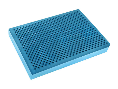 Blue Balance Board with massage and acupressure isolated on white background