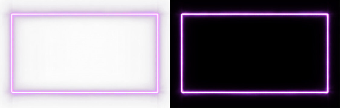 Futuristic neon glowing animated frame border loop abstract rectangle light design illustration.