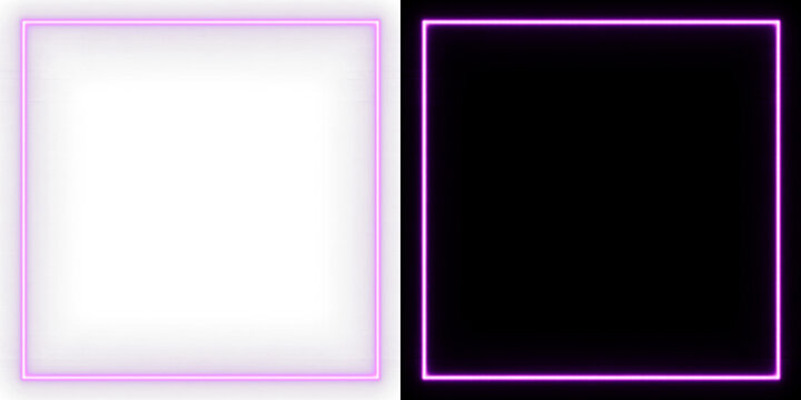 Futuristic neon animated frame border glowing loop abstract rectangle light design illustration.
