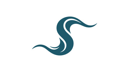Fototapeta premium Teal Letter S Logo Symbol.