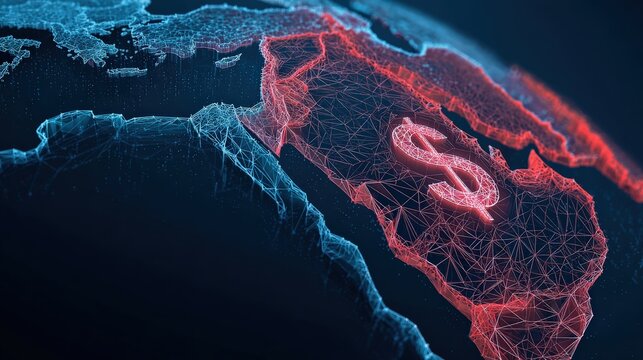 Abstract digital representation of Earth. ..Created with Generative AI, not depicting real subjects.