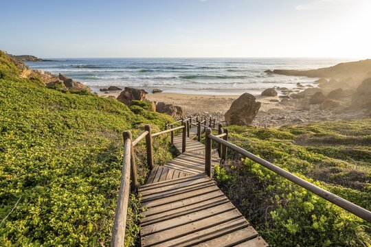 Road to the beach, coast and sea at Robberg Nature Reserve, Plettenberg Bay, South Africa