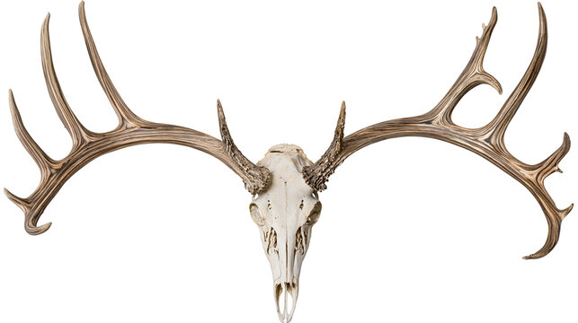 Large deer skull with impressive antlers