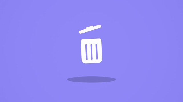 Minimalist Digital Trash Bin Icon Design With Open Lid For User Interface Deletion And File Removal Tasks