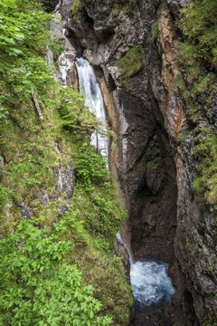 Wasserfall im H&ouml;lltobel, near Gerstruben, Dietersbachtal, Oberstdorf, Oberallg&auml;u, Allg&auml;u, Bavaria, Germany