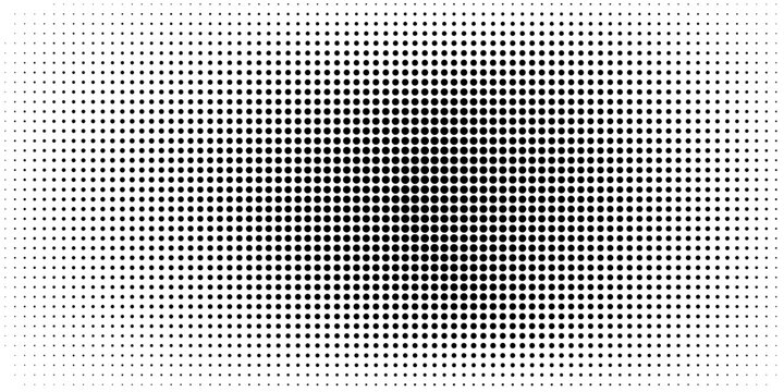 Dotted gradient vector illustration, white and black halftone background, horizontal seamless dotted lines, monochrome dots texture backdrop, retro effect. modern