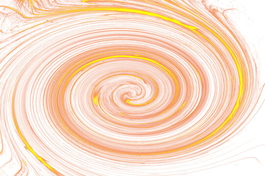 Orange and Yellow Abstract Vortex Spiral Twirl Pattern on Transparent Canvas