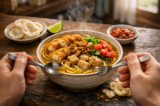 Authentic Traditional West Java Soto Mie Bogor Dish