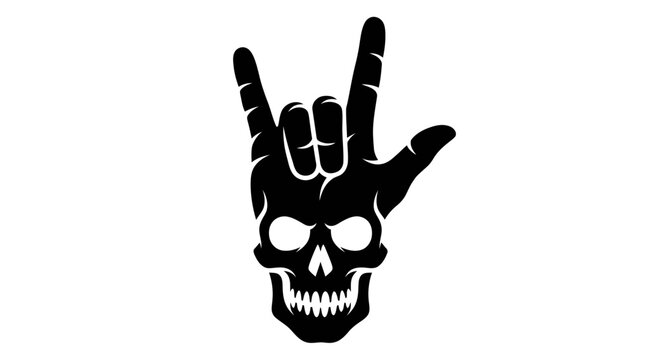 Heavy metal rock sign gesture forming a skull.