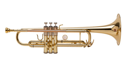 Fototapeta premium Brass trumpet musical instrument with valves and bell