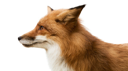 Red fox profile portrait with white chest fur © Isadora