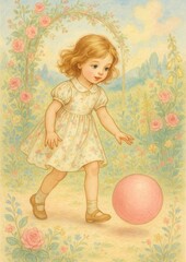 Fototapeta premium Whimsical child playing outdoors