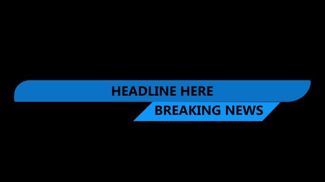 Breaking News Lower Third Banner Template with Red and White Modern Broadcast TV News Headline Graphic on Black Background