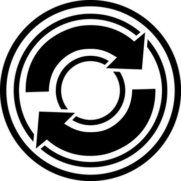 Recycle/refresh - black on transparent inset