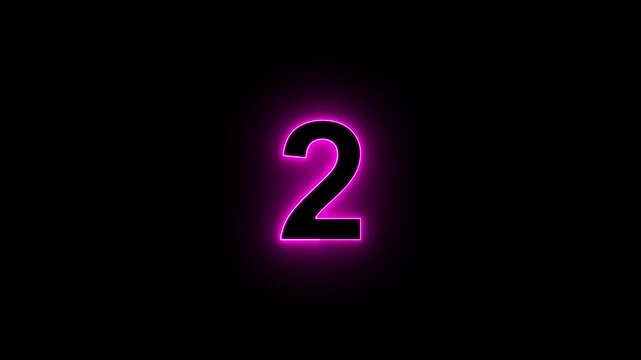 Glowing Green Neon Number 3 Countdown on Black Background, Futuristic Digital Numeric Display, Luminous Countdown Timer, Modern HUD Interface, Motion Graphics Design