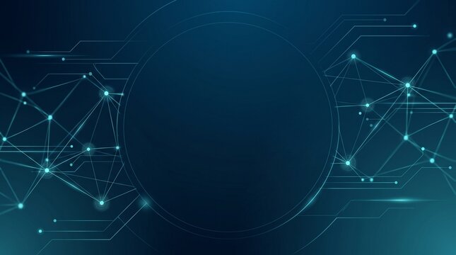 Abstract Cyber Security Technology Background with Digital Network Lines and Copy Space