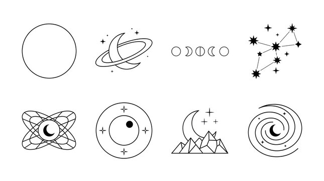 Stylized Celestial Universe Vector Illustration