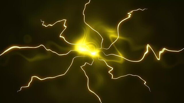 Electric lightning flash animation with glowing neon lightning bolts and spark explosion elements, powerful thunder strike with flash FX energy burst, cinematic motion graphics VFX overlay, 4k