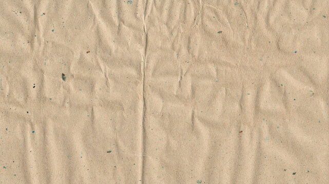Old aged rustic vintage paper cardboard carton document texture - Blank wrinkled crumpled beige parchment background for letter or any creative project