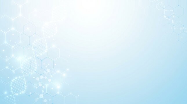 Abstract Medical Healthcare Background Template with Science Hexagon Pattern and Copy Space