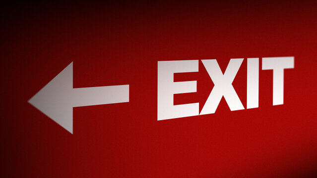 Emergency exit sign with clear direction and instructions for safe evacuation