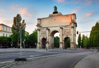 Munich, Germany. Cityscape of Munich, Bavaria, Germany with the Siegestor at summer sunset. © TTstudio