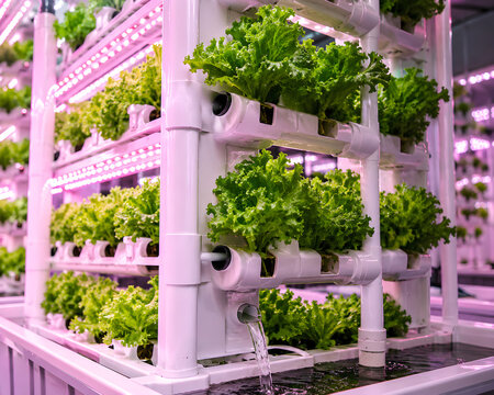 Indoor Vertical Hydroponic Farming Tower with LED Grow Lights