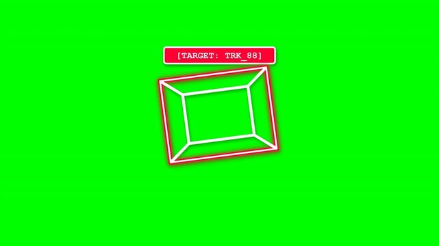 3D bounding box tracking target on green screen 4k