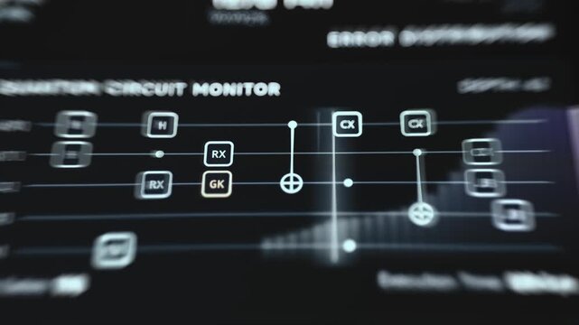 Quantum Circuit Monitor Showing Gate Sequence Across Qubit Lines