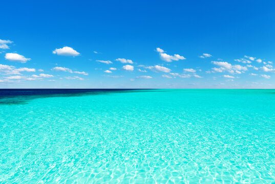 beach  landscape. beautiful blue caribbean sea beach
