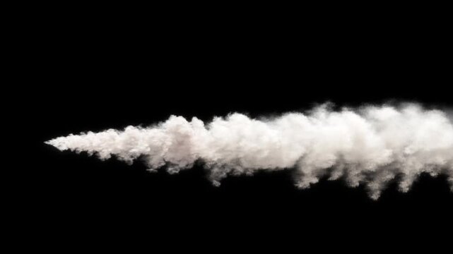 Smoke trail exhaust spread flow effect rendering